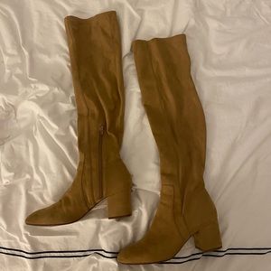 Saks Fifth Avenue Tan Suede Over-The-Knee Boots
